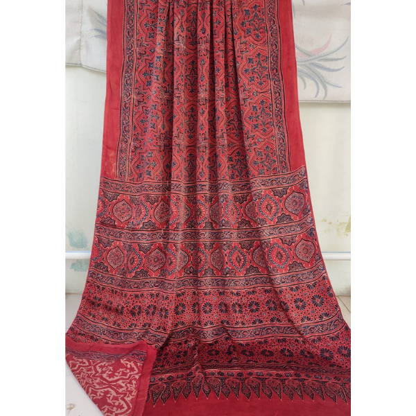 Ajrakh Block print Saree 